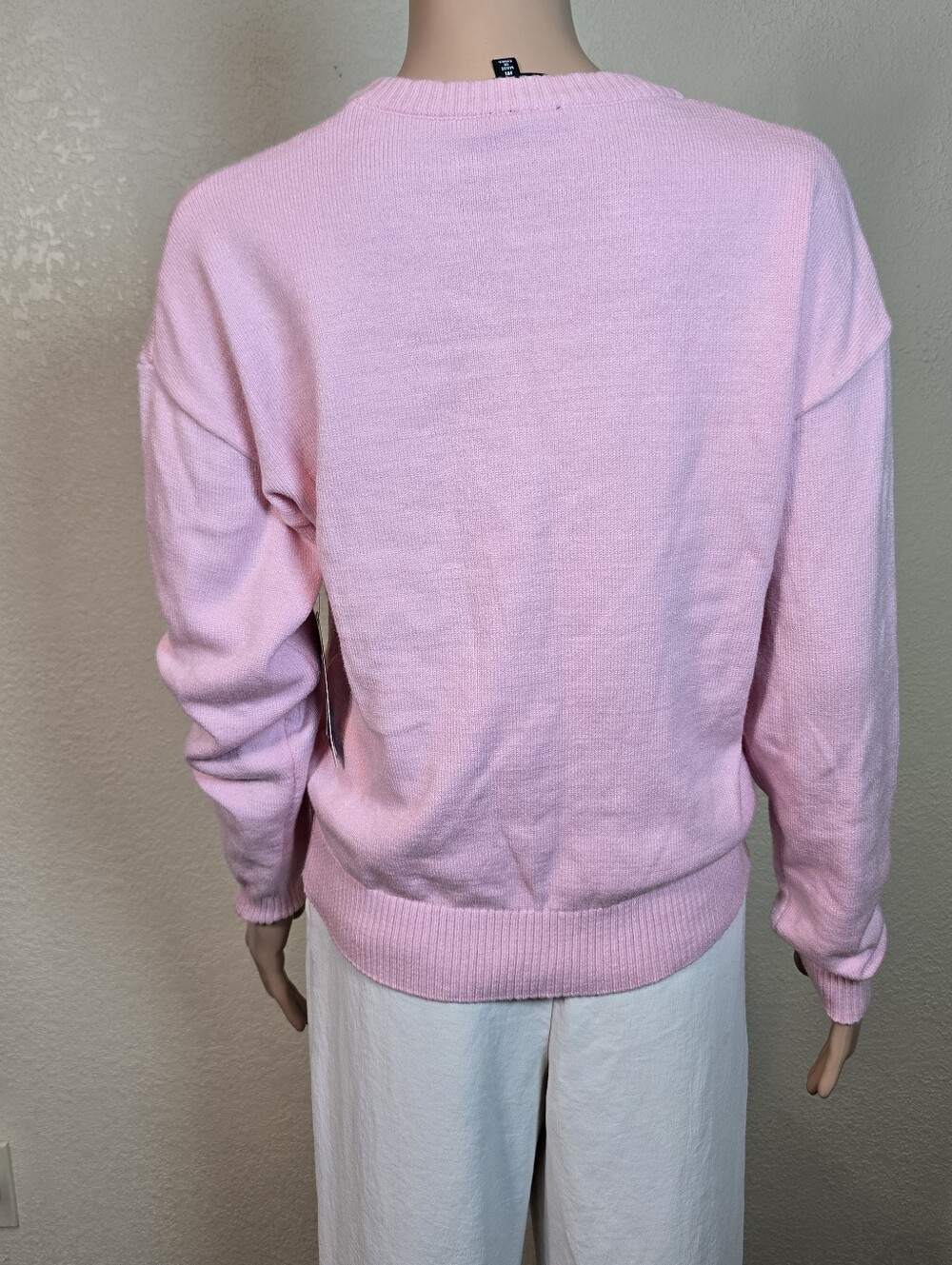 Derek Heart Pink Doodle Poodle Puppy Dog Sweater Size Medium Women’s Crewneck - Picture 7 of 16